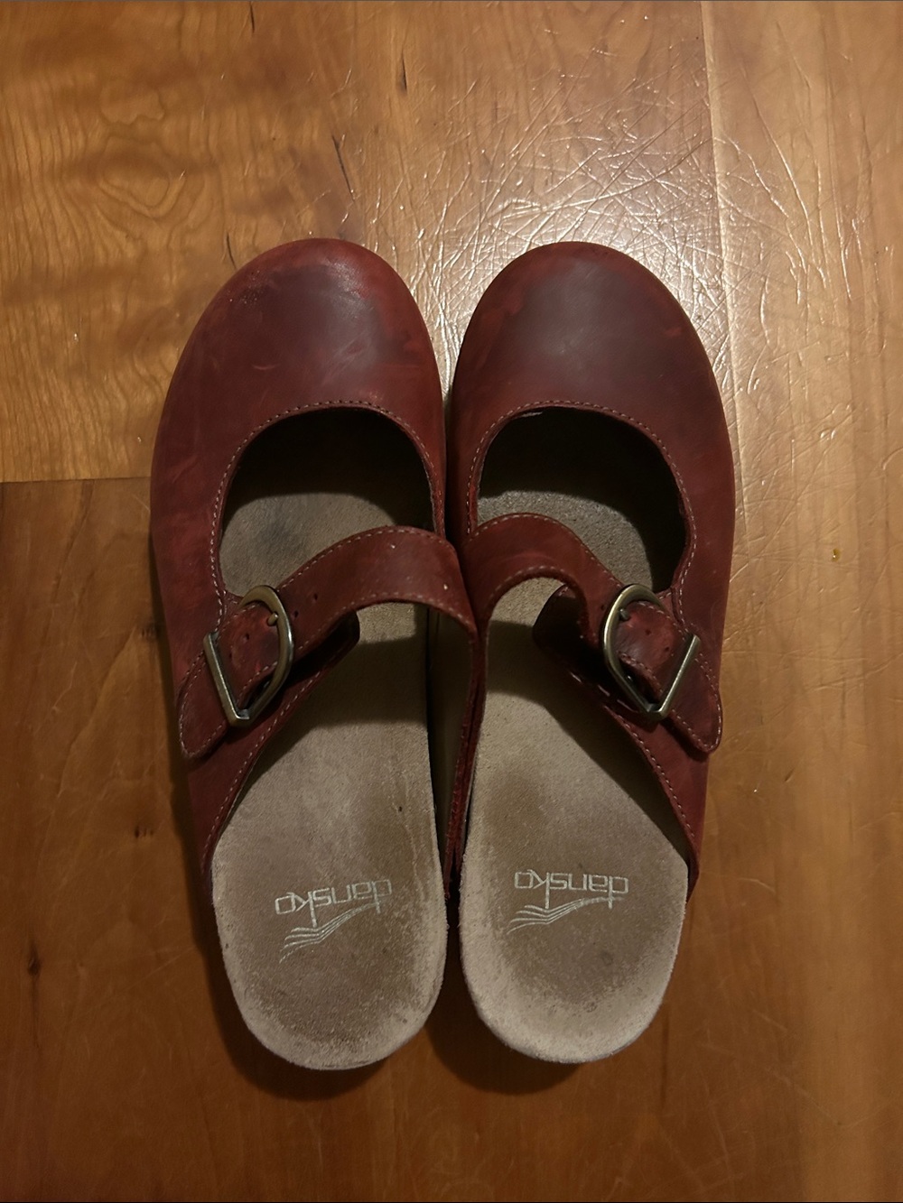 Dansko Wine Red Mary Jane Clog with Buckle